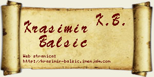Krasimir Balšić vizit kartica